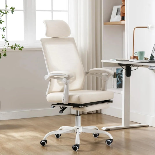 INDONESIA Mesh Ergonomic Office Chair with Footrest – Adjustable Desk Chair - 25.2" W