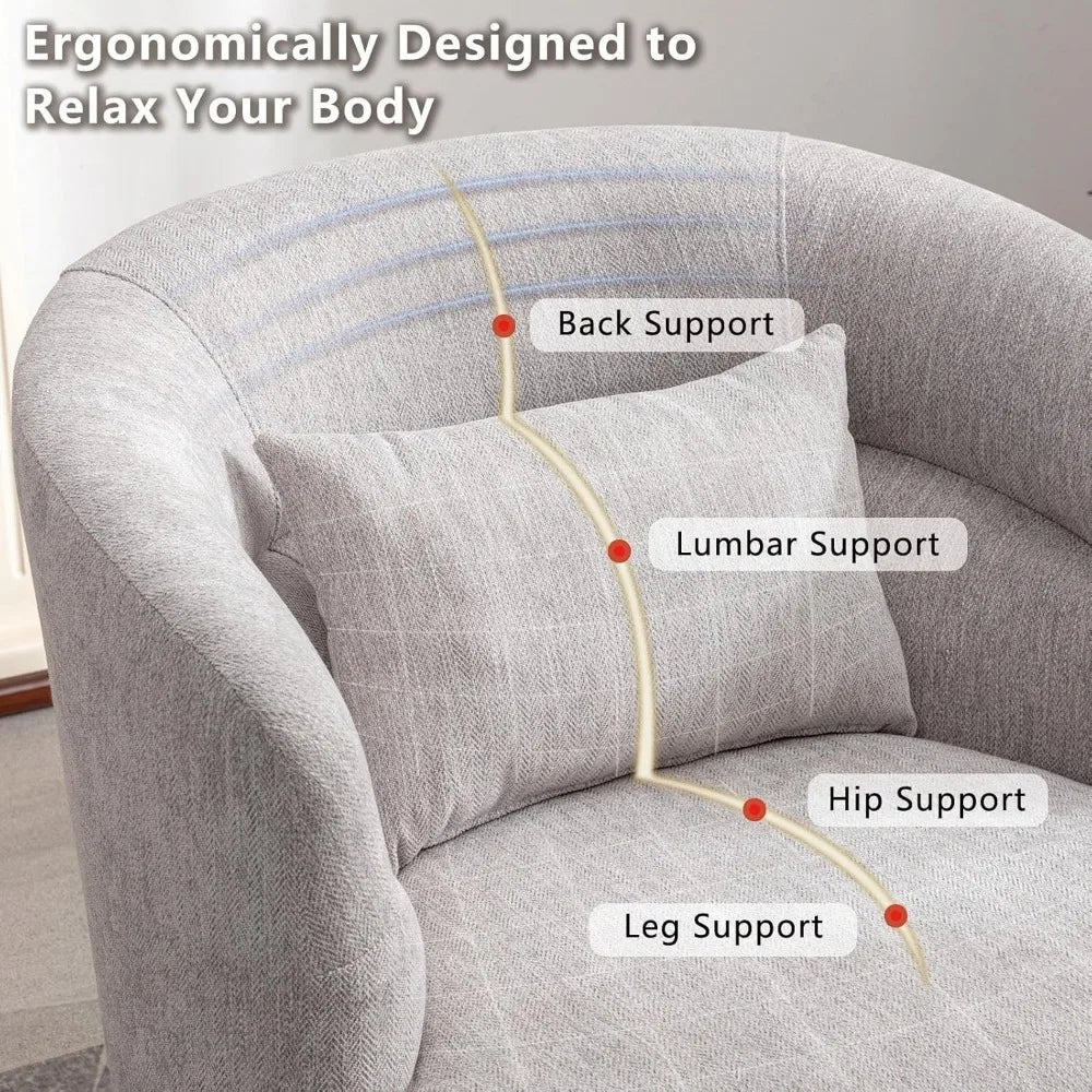 VINCENT Averly Modern Swivel Barrel Accent Chair – 29"W