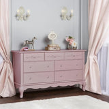 KHLOE Vintage Queen Anne 7 Drawer Double Dresser - 54'' Wide Bedroom Storage Cabinet