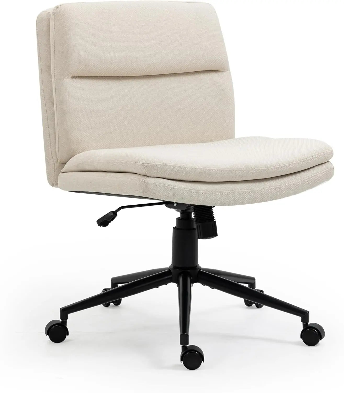 TUNISIA Armless Walnut Office Desk Chair with Wheels - Adjustable Height - 24.4" W