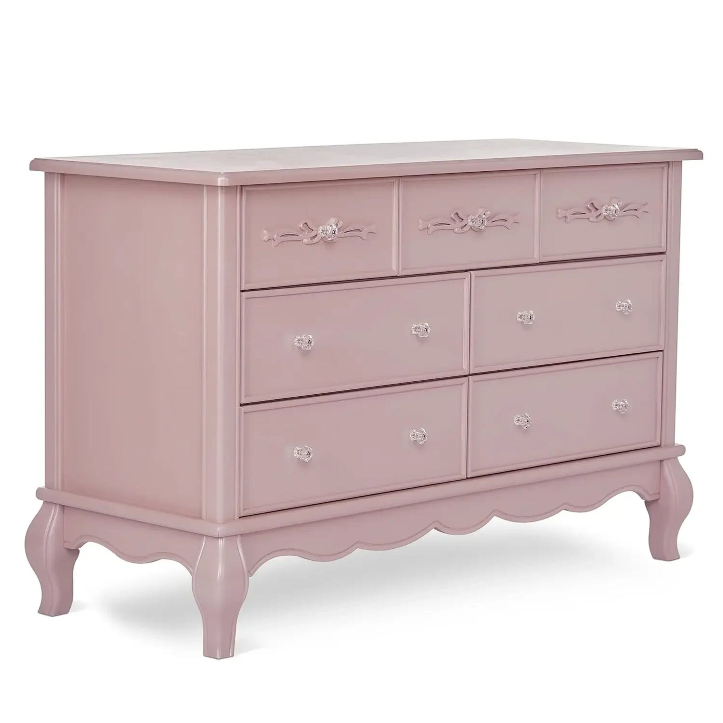 KHLOE Vintage Queen Anne 7 Drawer Double Dresser - 54'' Wide Bedroom Storage Cabinet