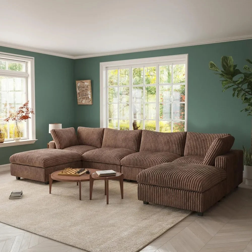 ASHER Modern Convertible U-Shaped Sectional Sofa – 157.48'' W