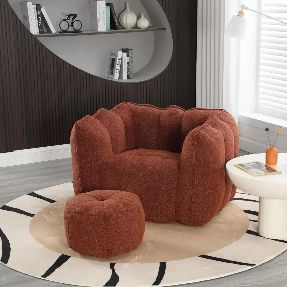 MARYAM Modern Tufted Chenille Bean Bag Sofa Chair – 36'' Wide