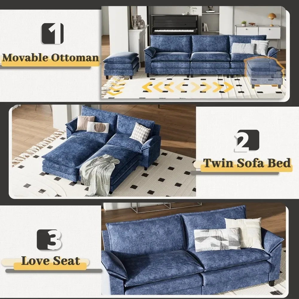 PIPER Minimalist Modern Modular U-Shaped Sectional Sofa – 79.53'' W