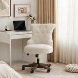 UNITED Adjustable Height Swivel Office Chair with Wooden Legs - 23.03" W