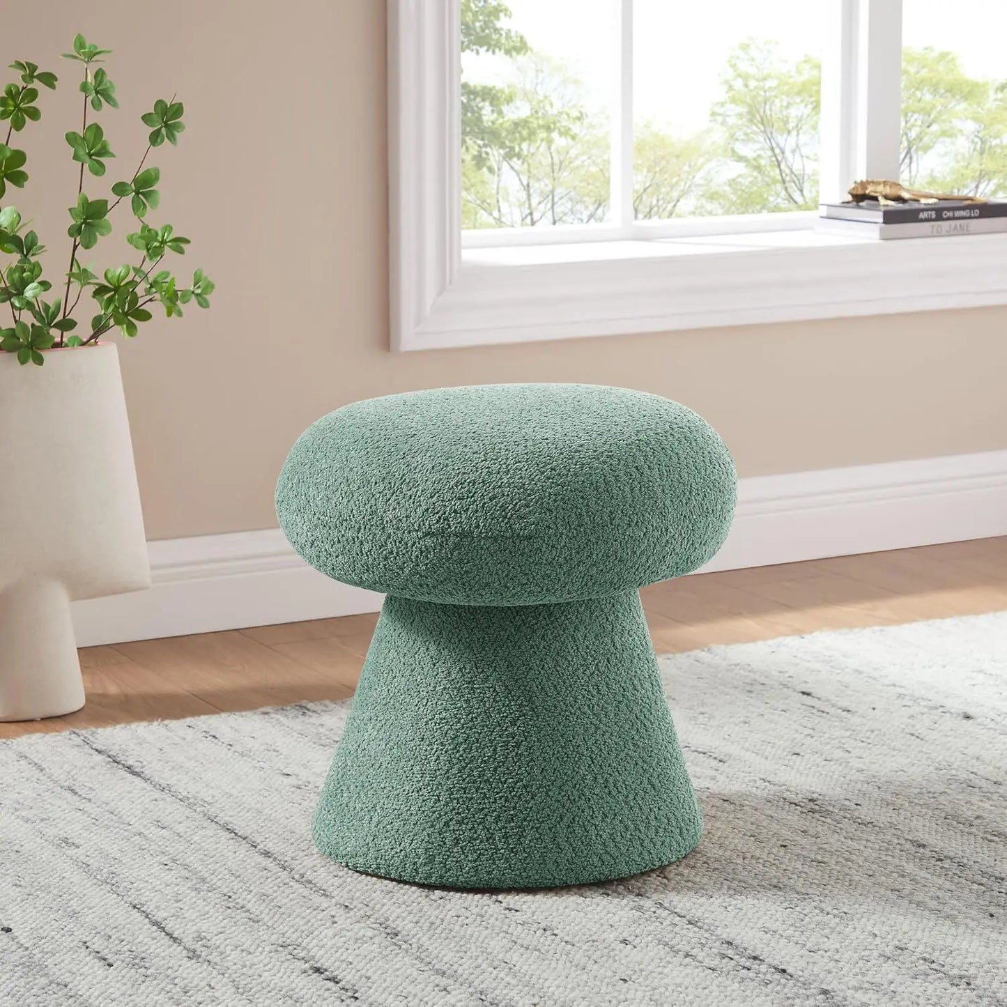 AUTUMN Mushroom Shape Round Footstool Ottoman -16.54 W