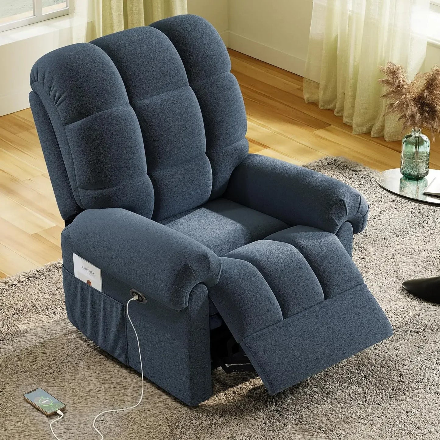 LYDIA Power Recliner Chair - Adjustable Electric Sofa with USB Port - 20.47" W
