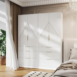 ARMANI Avalis Luxe Style 4-Door Wardrobe Armoire – Modern Wooden Closet with Drawers