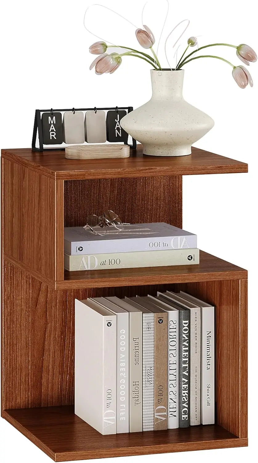 LAURA Tokyo S Minimalist 3-Tier End Table - Japanese-Inspired Bedside Nightstand - 15.7''