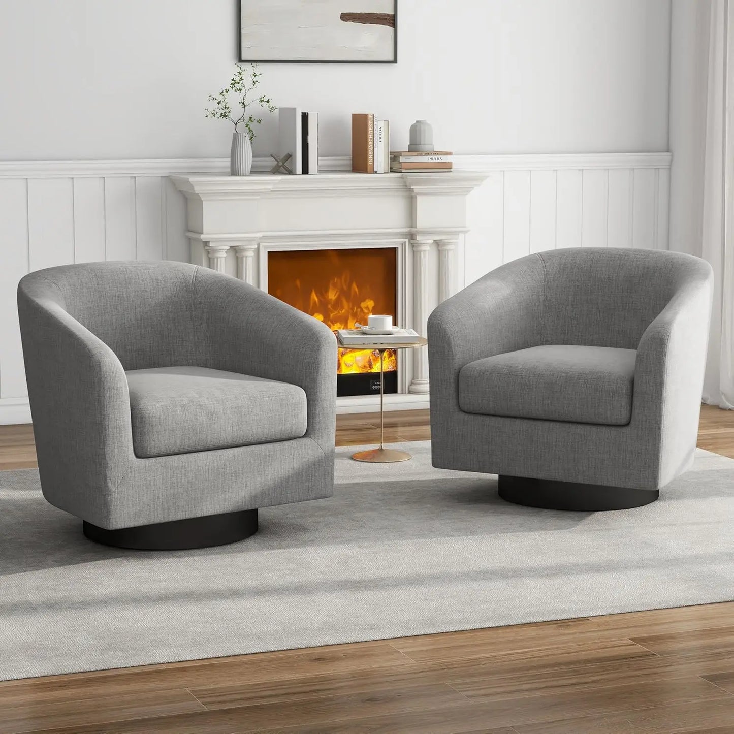 ALEX 360° Swivel Barrel Accent Chair – Modern Round Armchair, 28.79" W