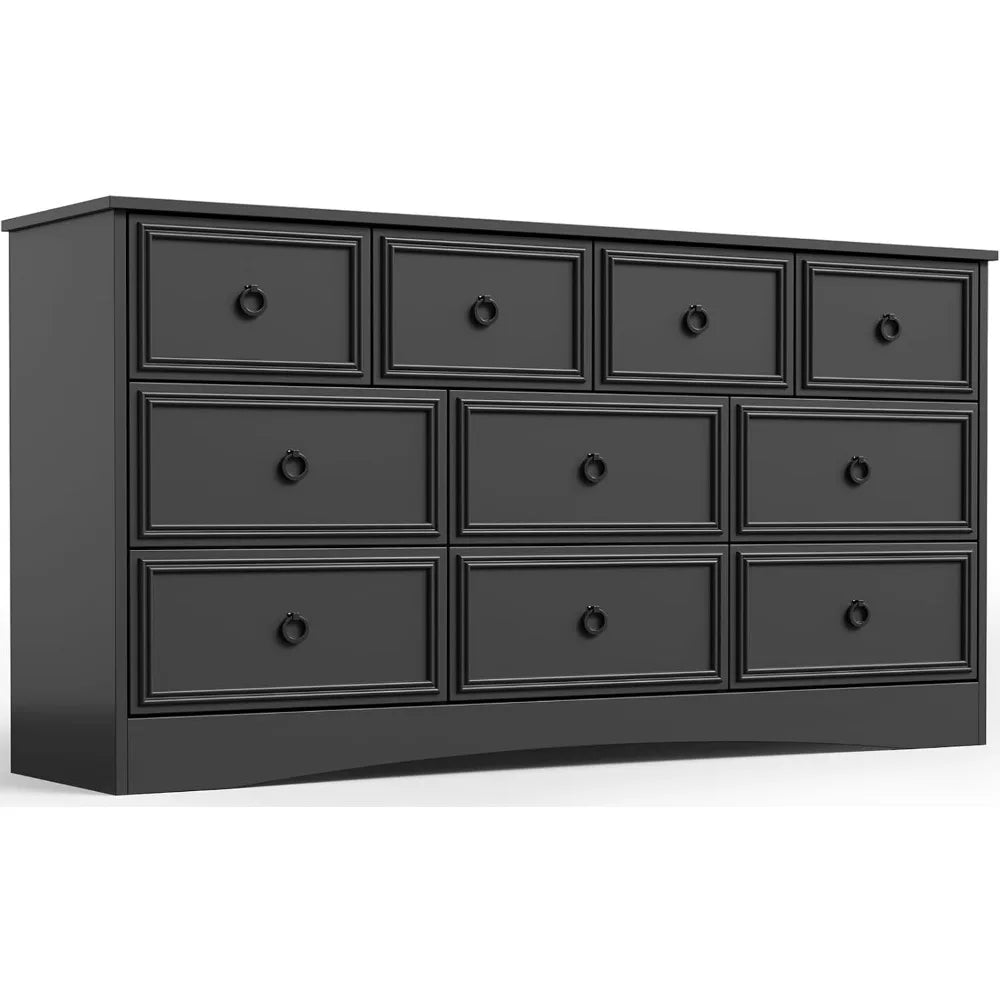 HARLOW Modern 10 Drawer Dresser - Elegant Chest of Drawers for Bedroom & Living Room - 59” Wide
