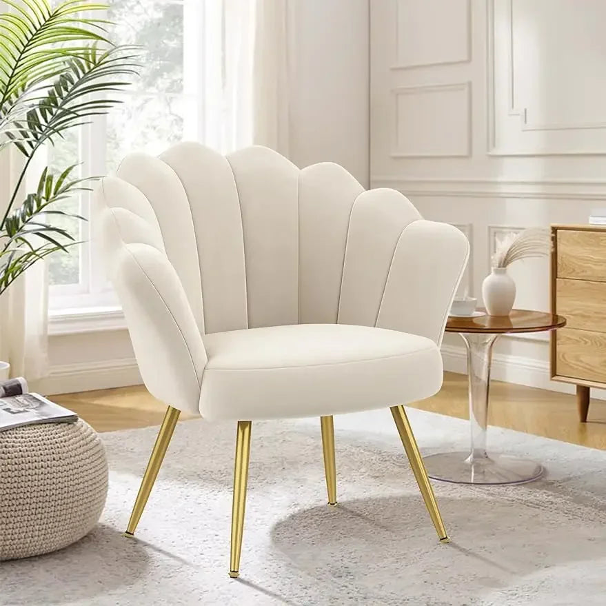 COLE Floria Mid-Century Velvet Petal Chair-21.06"W