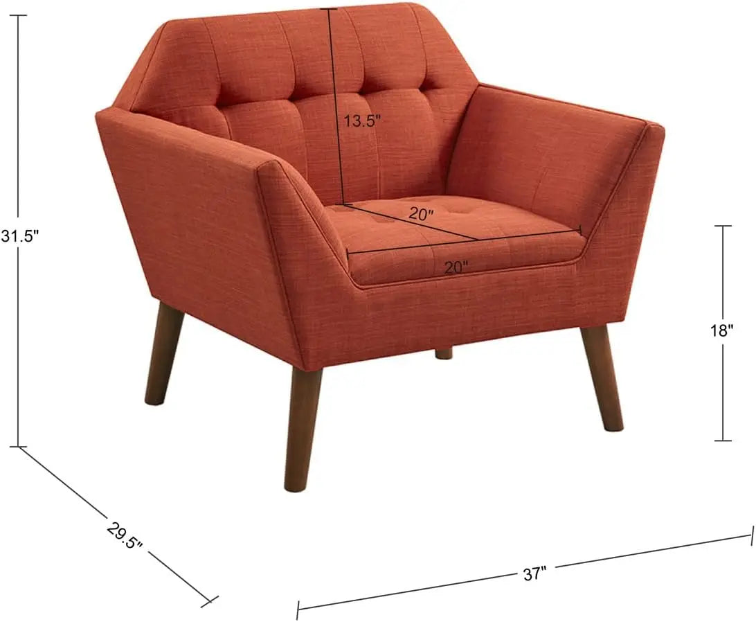 MOLLY INK+IVY Newport Mid-Century Modern Accent Chair – Textured Upholstered Seat - 29.5" W