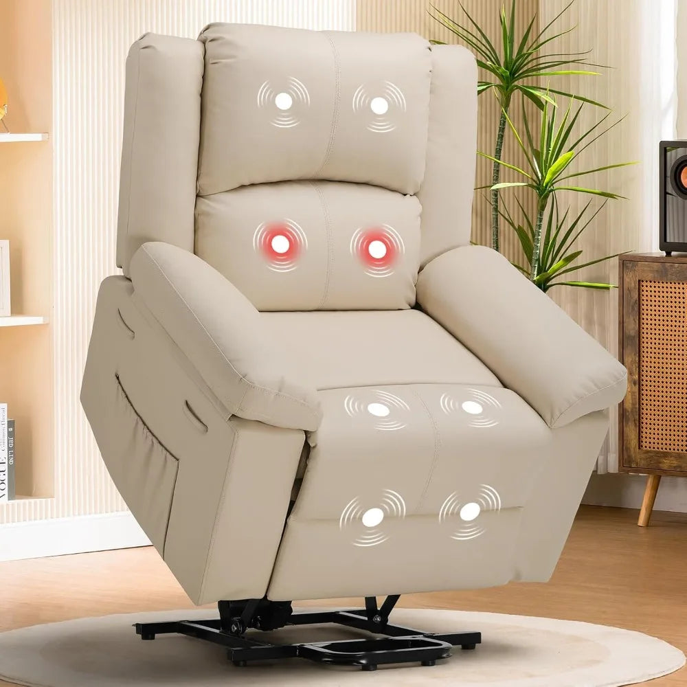 COOPER Power Lift Recliner for Elderly with Heat & Massage – 33.4" W