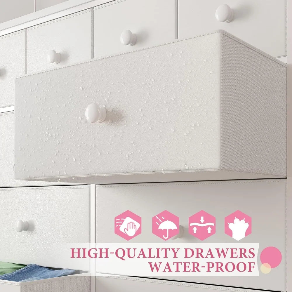 DIANA Minimalist Fabric 12-Drawer Dresser - Modern Storage Chest - 41" Wide