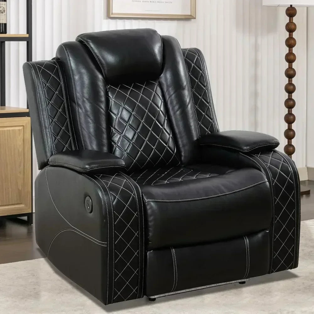 SKYLAR Power Recliner Sofa Sectional with LED Light – 76.5" W