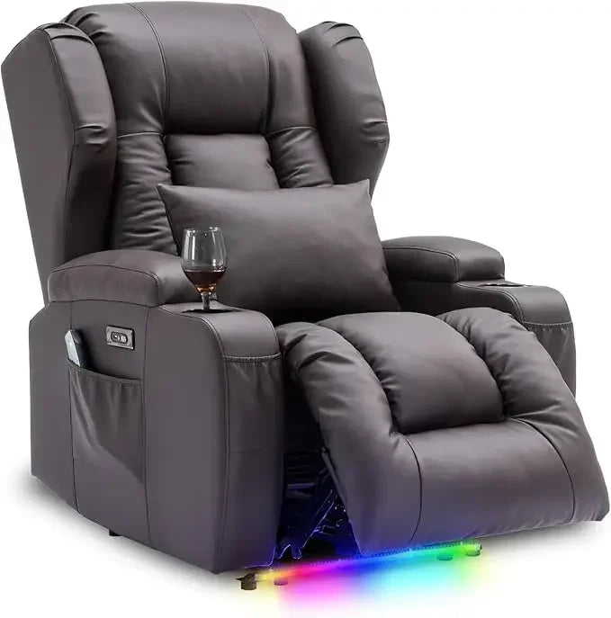 ANNABELLE Power Recliner Chair with Heat & Massage - Velvet Recliner Sofa for Living Room - 31.5" W