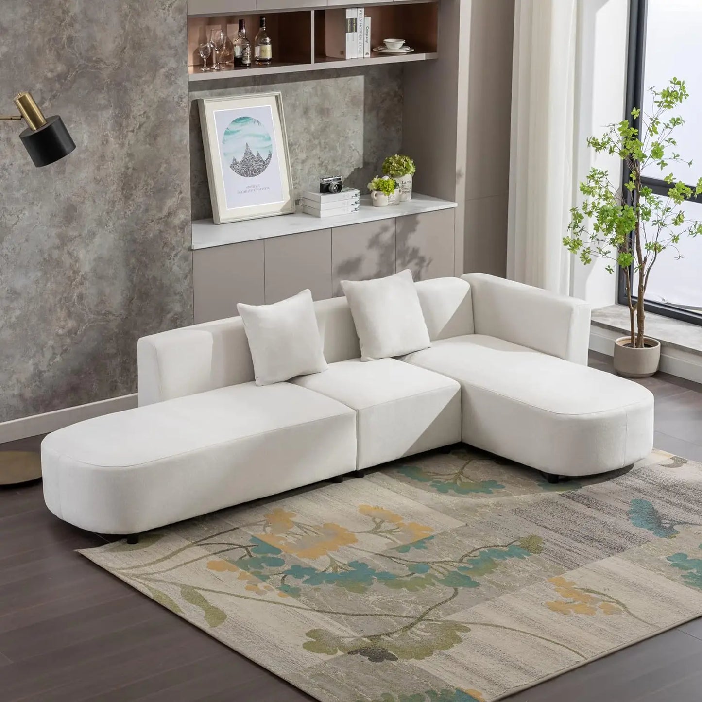 TANNER Moduluxe Minimalist Upholstered L-Shaped Sectional Sofa | 110.2″ W Modern Modular Couch – 4 Seater