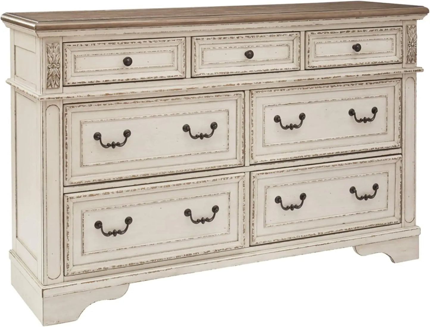 ANA Realyn French Country 7-Drawer Two-Tone Dresser - 64"
