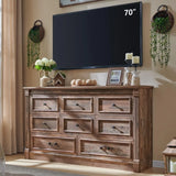 ELISE Rustic Farmhouse 8-Drawer Dresser with Roman Column Design – 61'' Wide Bedroom Storage Chest
