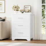HAYDEN Modern White 3-Drawer Dresser - Elegant Wood Chest for Bedroom - 23.62" Wide