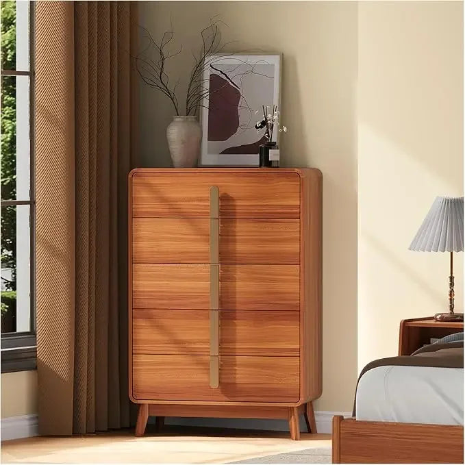 AITANA Mid-Century Modern 6-Drawer Dresser - Cherry Finish - 47.3" Wide