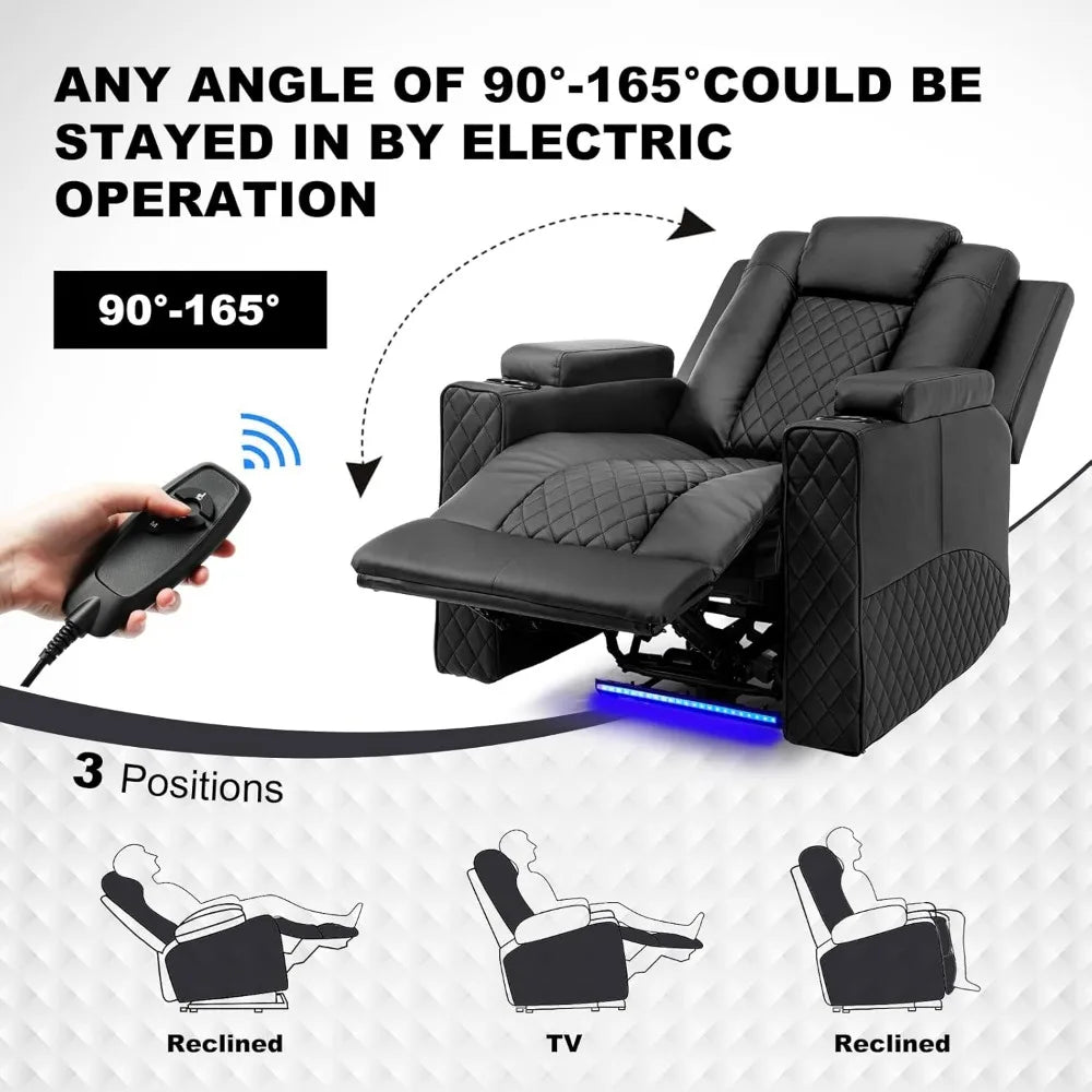 KAYDEN Power Recliner Chair - Electric Massage Recliner Sofa for Living Room - 32.5" W