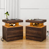 KENDALL Modern Bedside Table with Wireless Charging & USB Ports