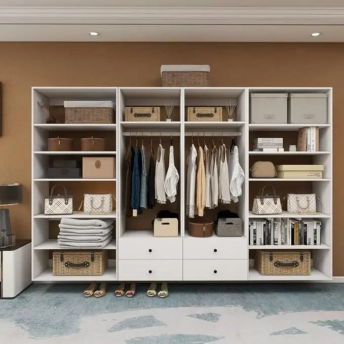 BRIELLA Modular Wardrobe Closet System – Walk-In Organizer with Drawers, Shelves & Hanging Rods