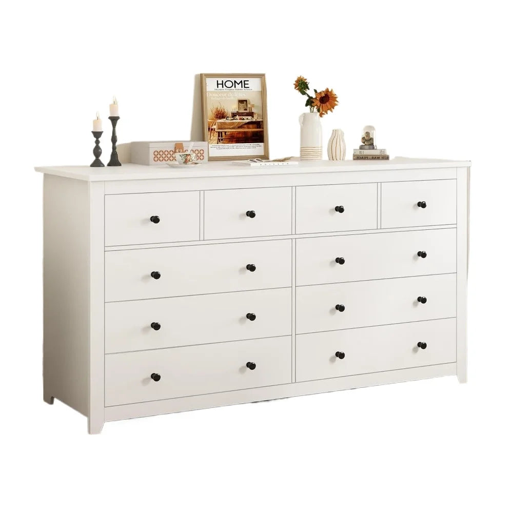 KAILANI Modern Minimalist 10-Drawer Dresser - Wide Storage Chest for Bedroom & Living Room - 52.2''