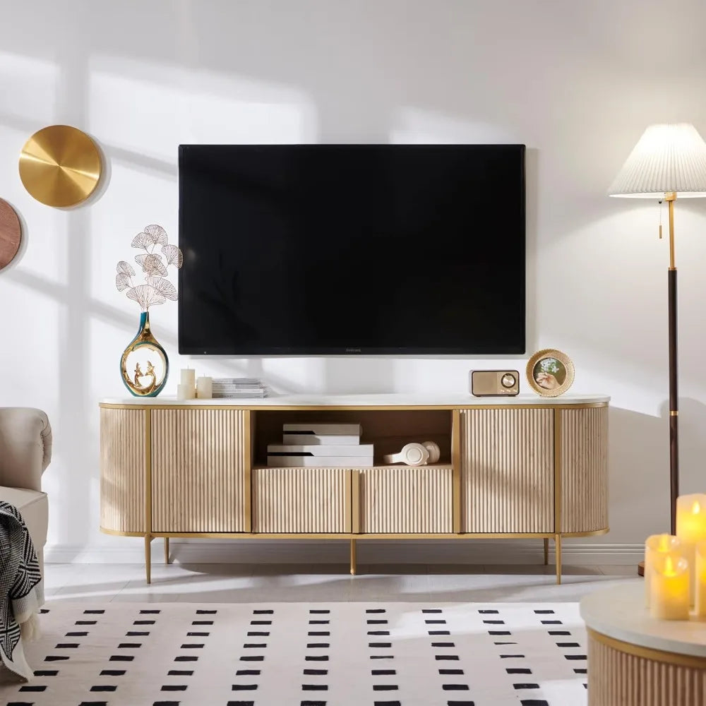 ROBERT Fluted Sideboard TV Stand with Storage 70" W