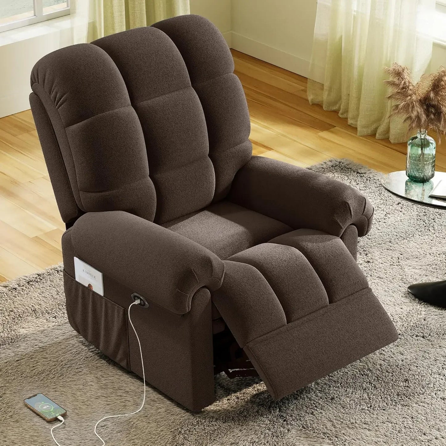 LYDIA Power Recliner Chair - Adjustable Electric Sofa with USB Port - 20.47" W