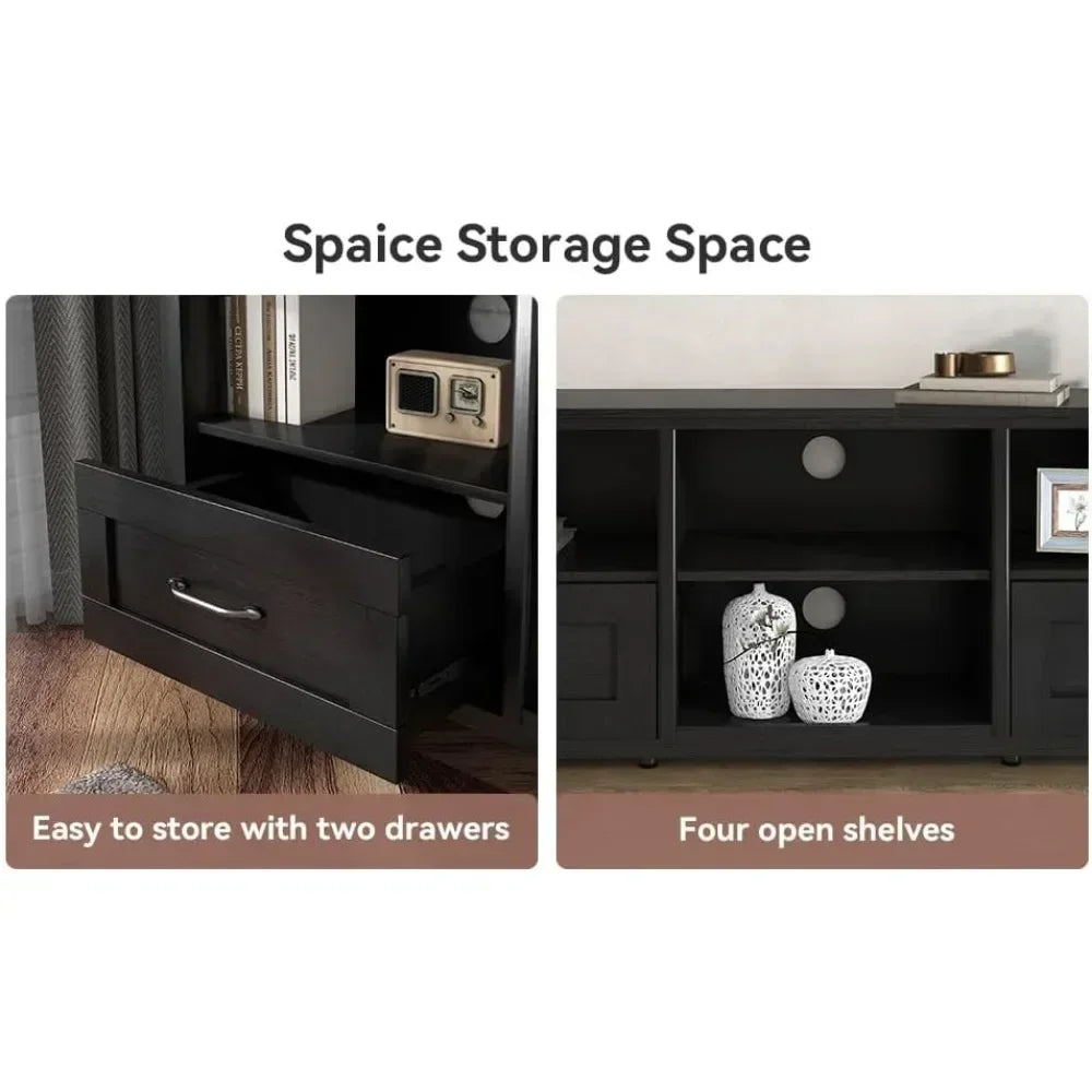 CONNOR Large Farmhouse TV Stand Modern Entertainment Center - 75" W