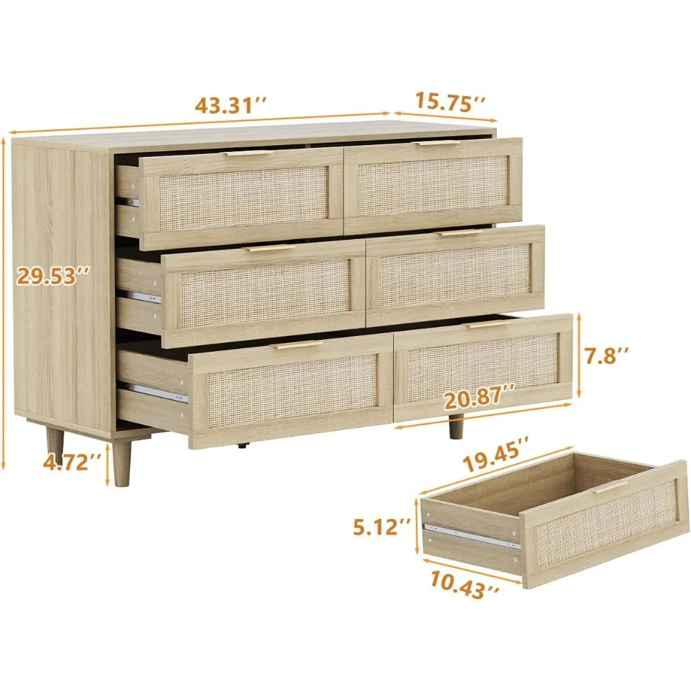 SELENA Modern Farmhouse Chest of Drawers – 43" Wide