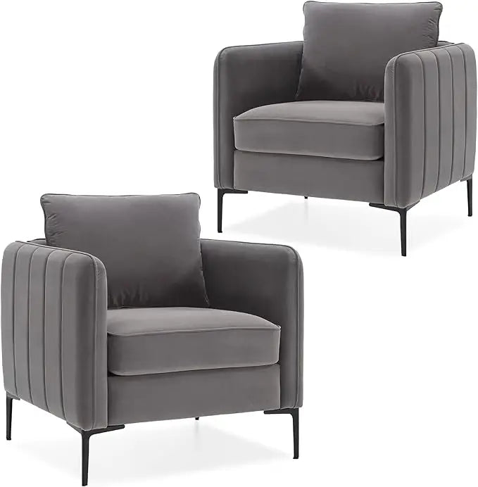 MARIA Modern Velvet Accent Chair - Upholstered Armchair - 32.68" W