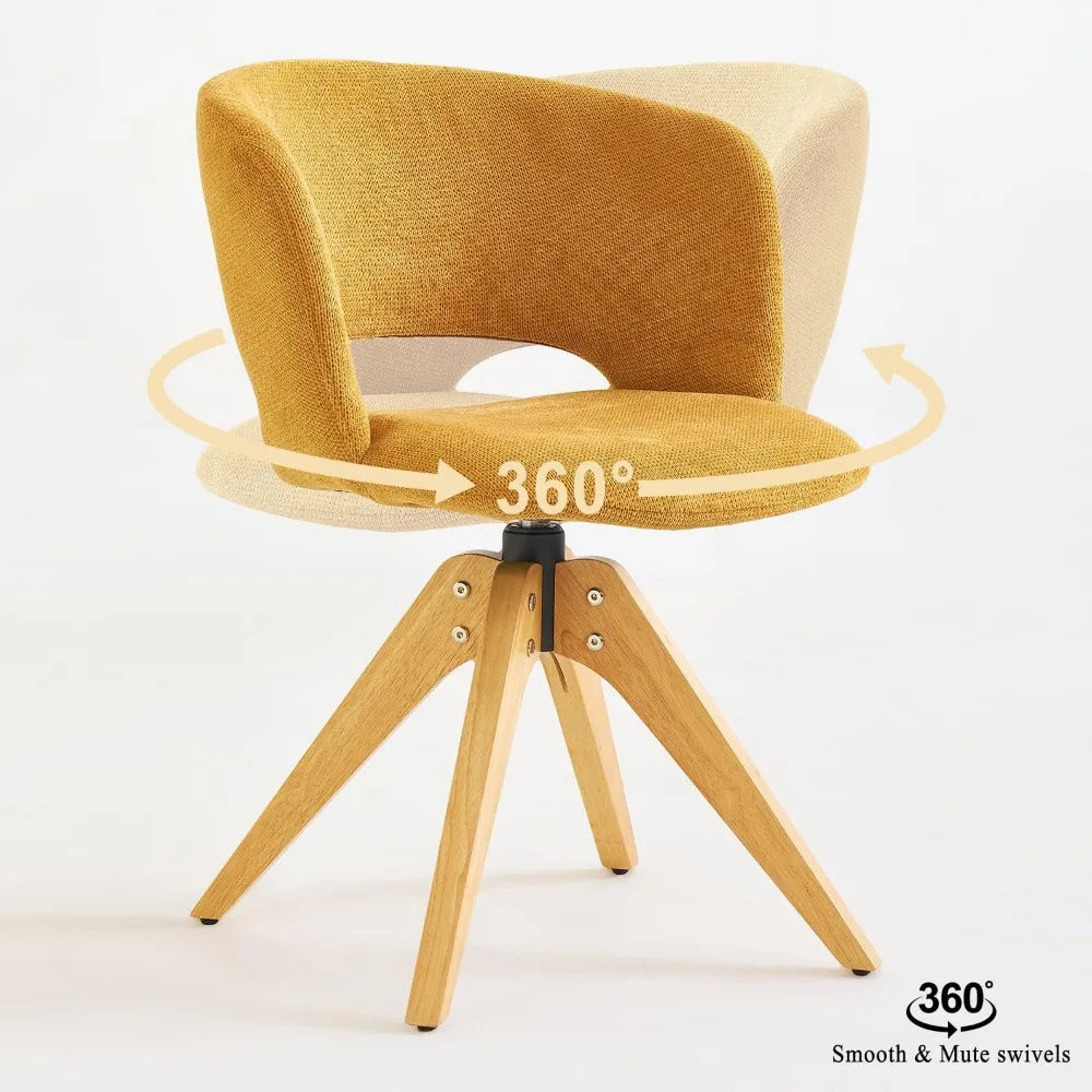 RYDER Liora Mid-Century Swivel Accent Chair – Upholstered Desk/Vanity Chair - 18.7"W