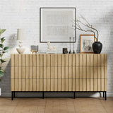 ROWAN Mid-Century Modern Fluted 9 Drawer Dresser - 59" Wide Wood Chest of Drawers