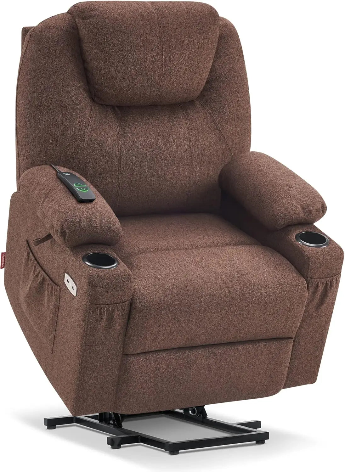 CARSON Large Power Lift Recliner Chair with Massage & Heat - Mocha - 35.4" W