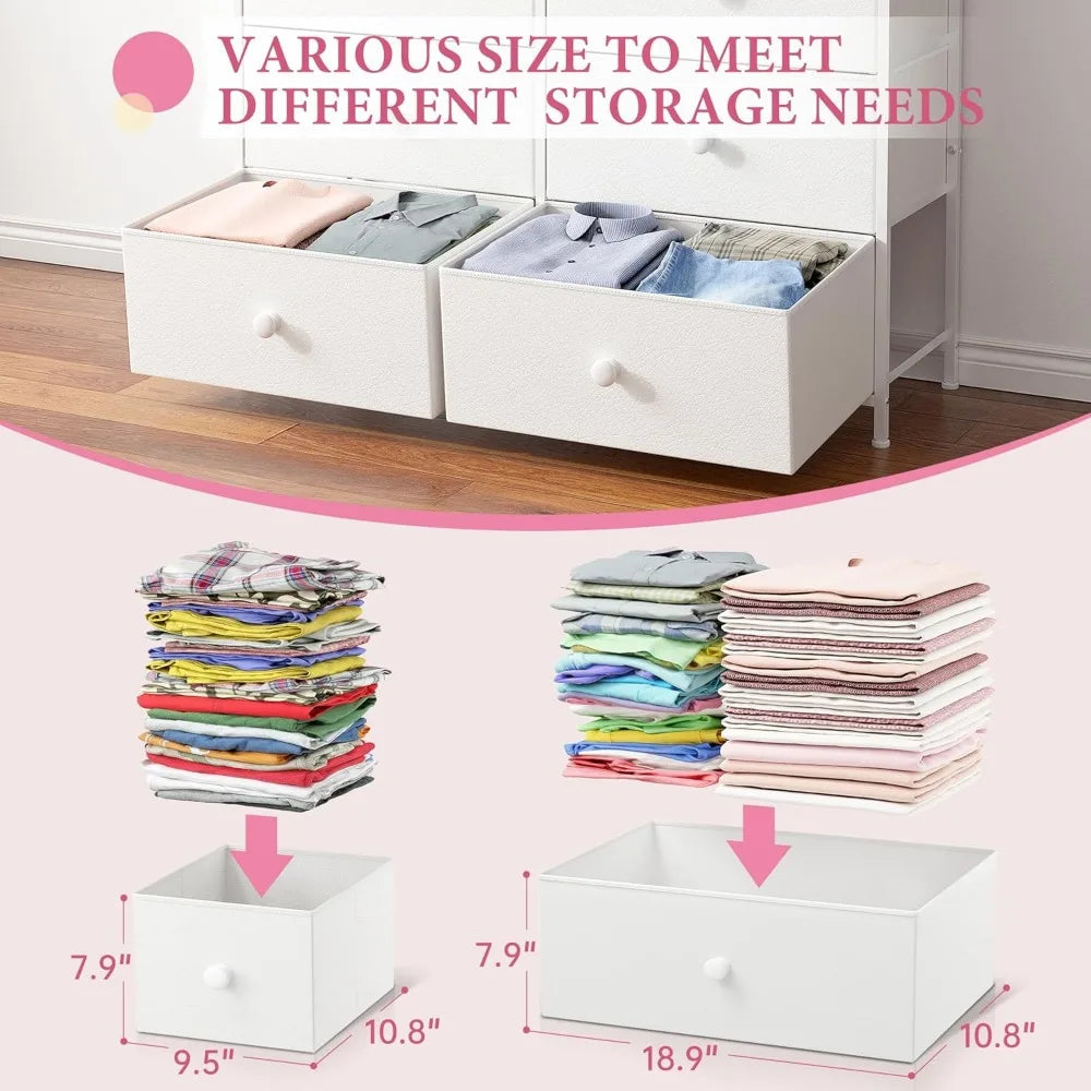 DIANA Minimalist Fabric 12-Drawer Dresser - Modern Storage Chest - 41" Wide