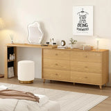 RYLEIGH Modern Vanity Desk with Adjustable Mirror & Lights - 80''