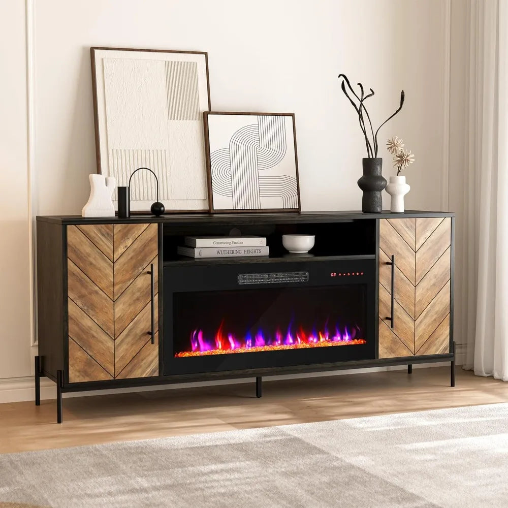 LUCY TV Stand – Modern Entertainment Center with Storage – 68" W