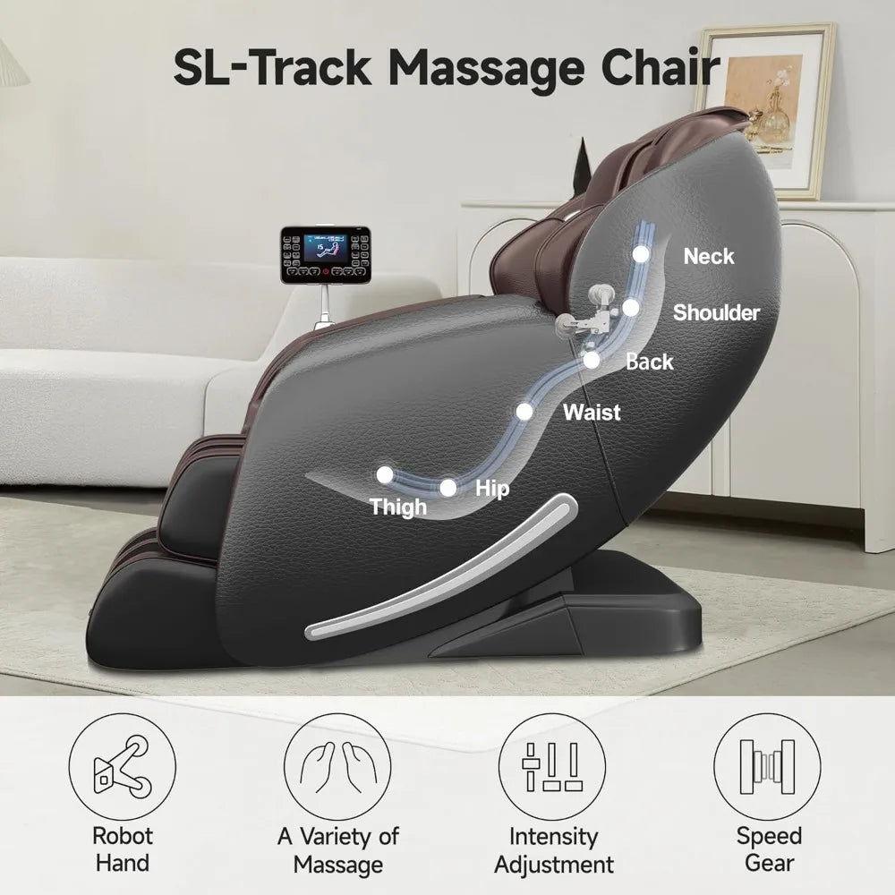 BLAKE Full Body Zero Gravity SL-Track Shiatsu Massage Chair with APP Control-28.34" W