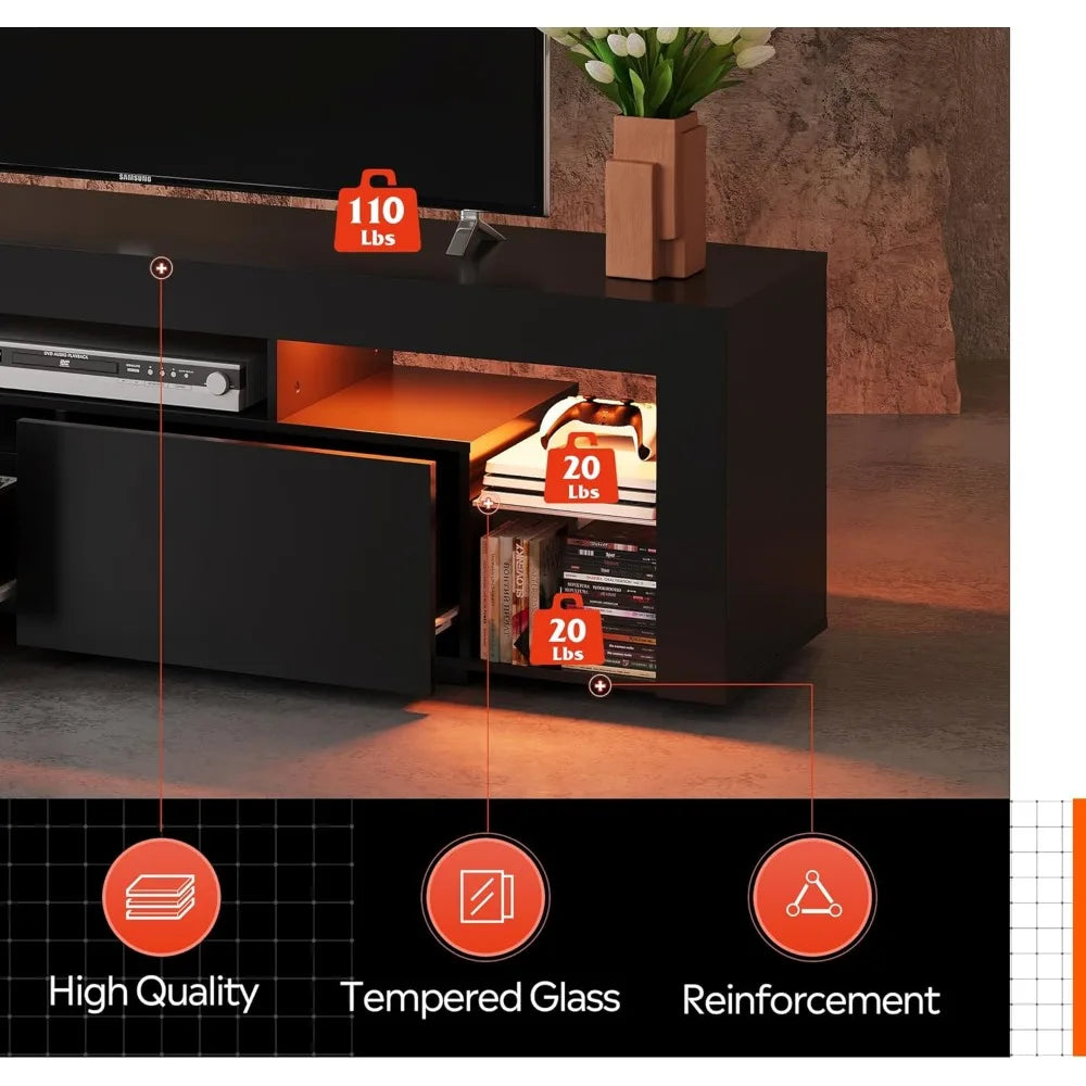 STELLA LED Entertainment Center TV Stand – 70" W