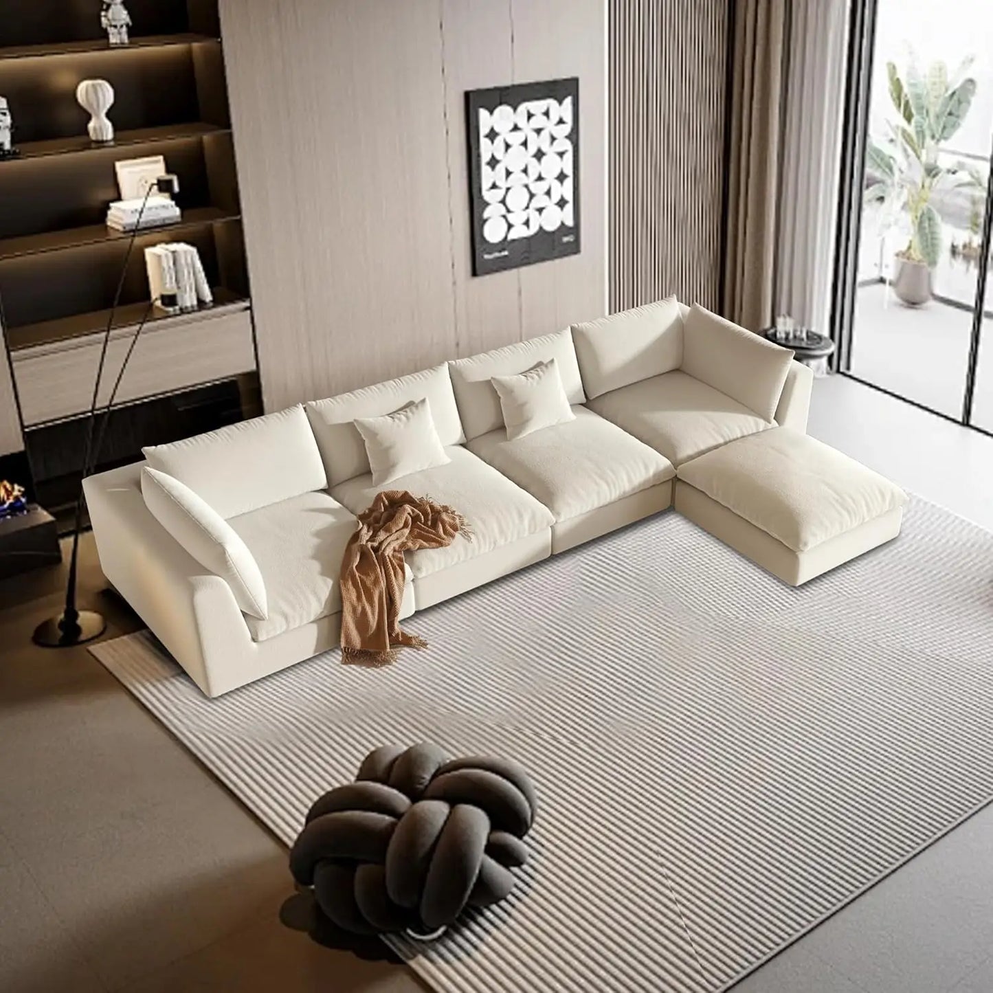 ZACHARY Modular Sectional Sofa - Cloud-Inspired Oversized Deep Seat Couch - 163"