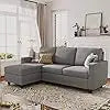 Convertible Sectional Sofa, L Shaped Couch with Linen Fabric, Reversible Couch for Small Space