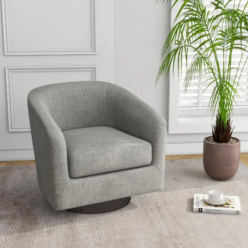 ALEX 360° Swivel Barrel Accent Chair – Modern Round Armchair, 28.79" W