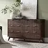 MALIA Modern Fluted Chest of Drawers – Wood Storage Dresser with Gold Handles