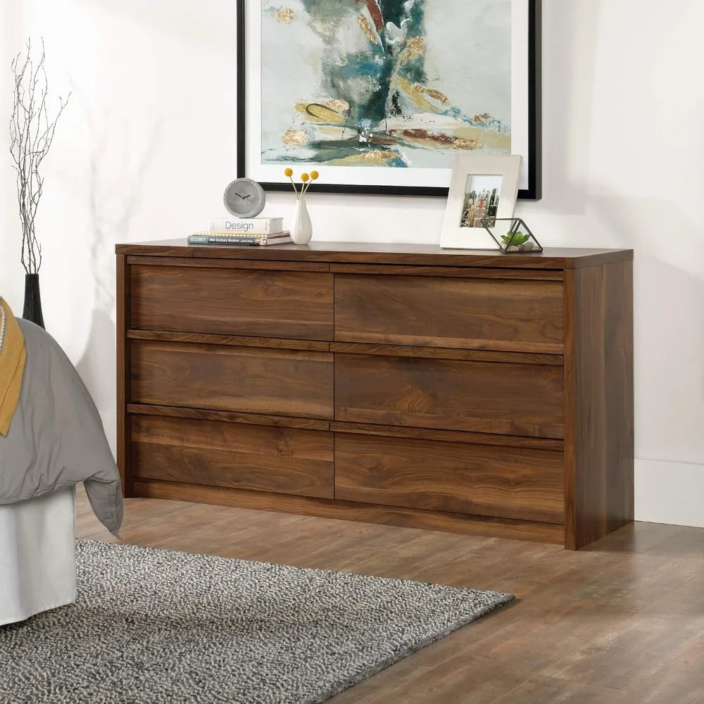KIMBERLY Harvey Park Modern 6-Drawer Dresser - 60.7'' | Grand Walnut