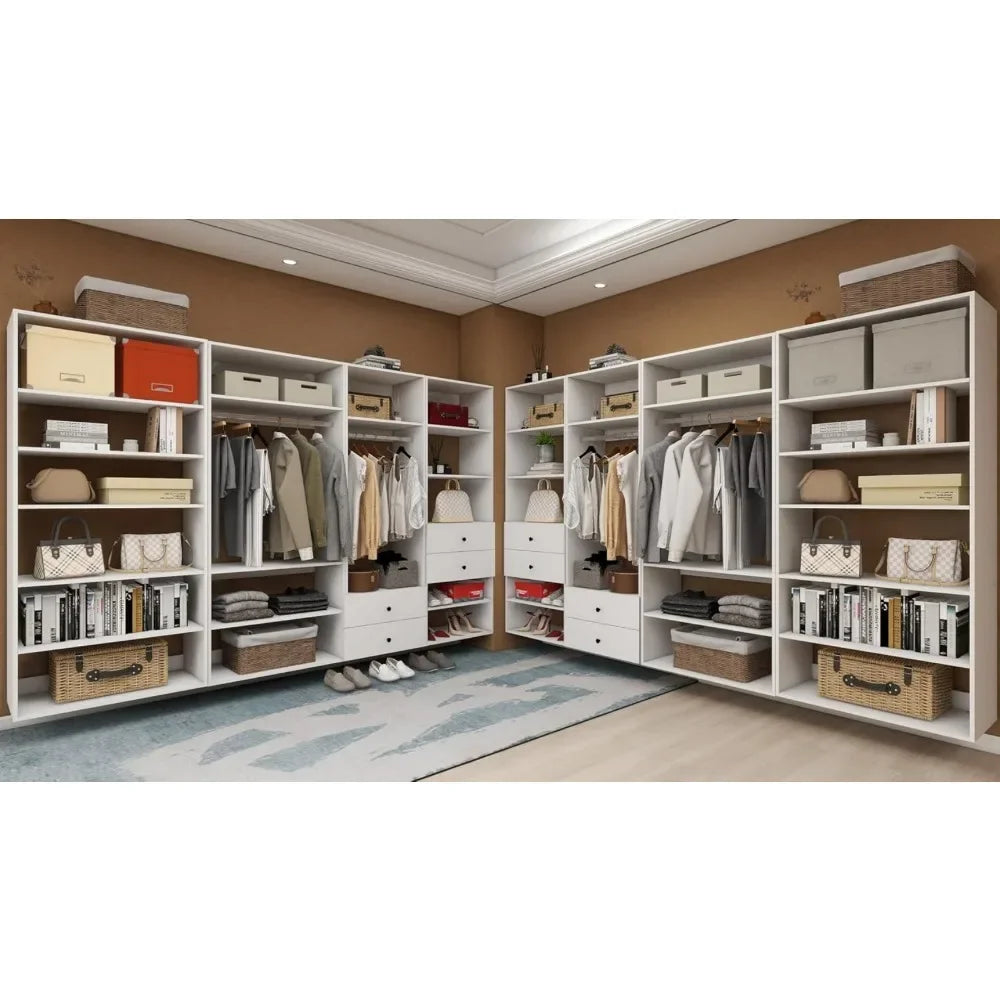 BRIELLA Modular Wardrobe Closet System – Walk-In Organizer with Drawers, Shelves & Hanging Rods