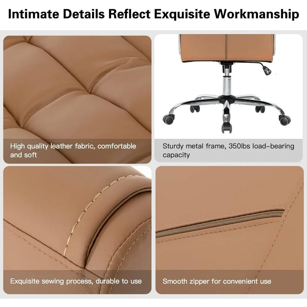 EMIRATES Executive Office Chair - Adjustable High Back Leather Chair - 27.56" W